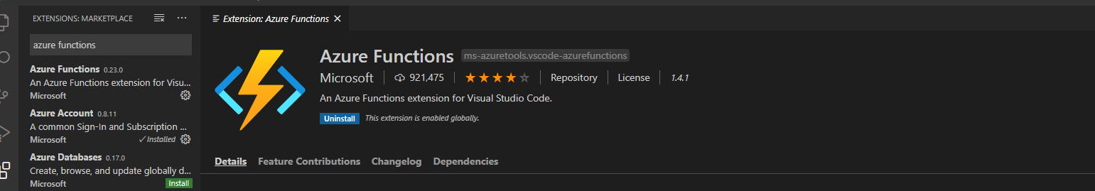 azurefunctionsextension