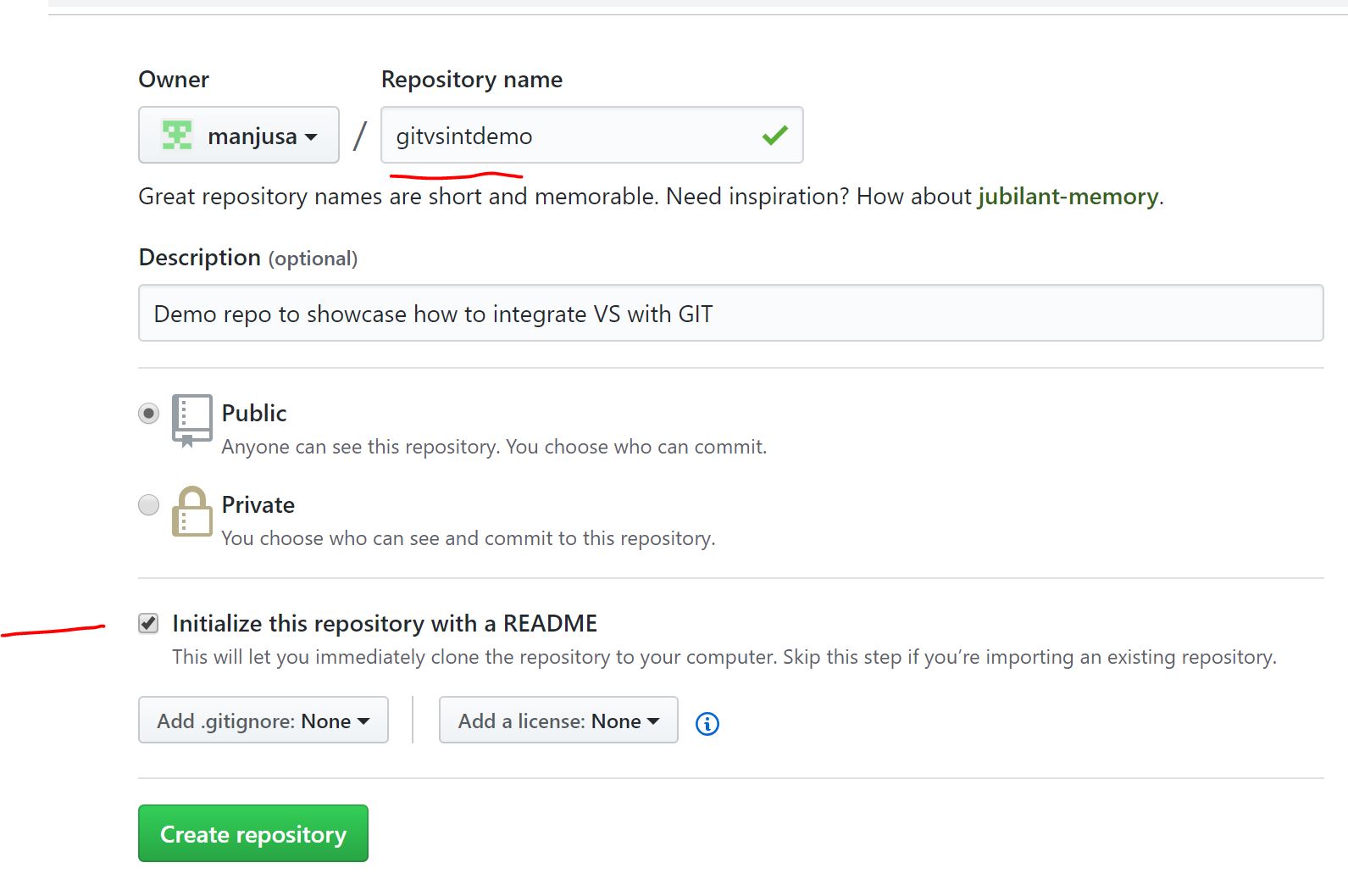 create repo