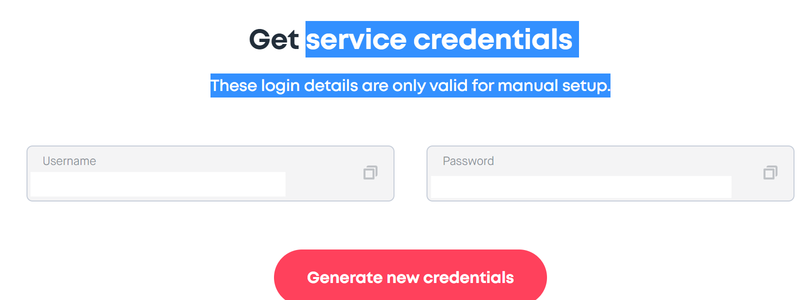 VPN Service Credentials